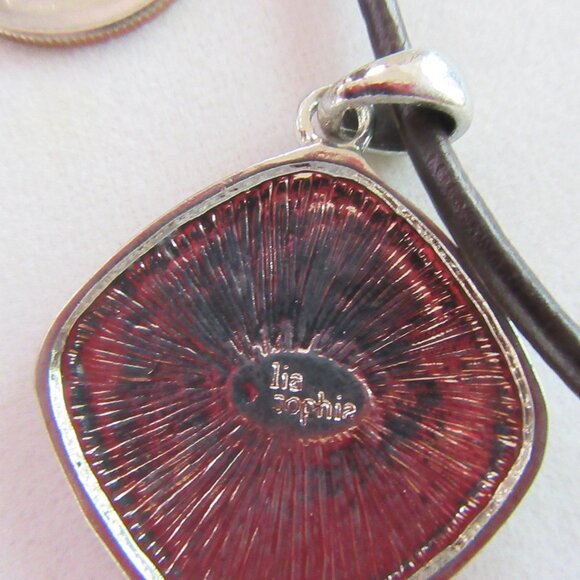 Lia Sophia 'Sheridan' silver & black enamel pendant necklace & earrings - Picture 8 of 9